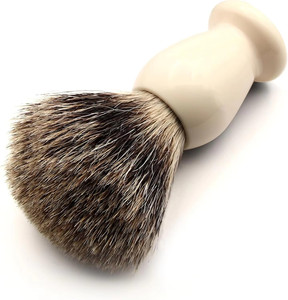 Cepillo de Barba Exfoliante Clásico de Pelo de Tejón, Crema de Afeitar Color Marfil, Jabón para Barba, para Hombres y Mujeres - Product Image 3