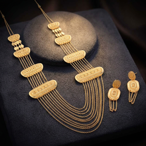 Forming Gold Filled <b>Long</b> <b>Necklaces</b> Set, Traditional Jewelry Set, Luxury Jewelry, Fashion Jewelry, Brass Gold Plated Jewelry Set. - Product Image 4