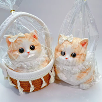 Mainan Kucing Silikon Food Grade PP TOYS, Dilukis Tangan, Realistis, Berkualitas Tinggi, Pereda Stres, Squishy, Usia 5+ Tahun, Unisex