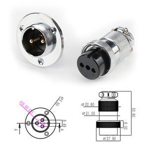 7-Day kargo GX25 havacılık konektörü-dairesel flanş montaj 2-12 Pin erkek tak 25mm konu ve standart oryantasyon soketi ile - Product Image 3