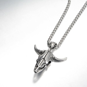 Liontin Batu Alam Tulang Sapi Kalung Punk yang Dipersonalisasi untuk Pria Trendi Retro - Product Image 2
