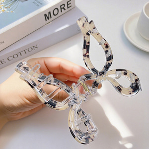 Barrettes à cheveux tendance en PVC avec motif léopard et nœud, antidérapantes, pour adolescentes - Product Image 6