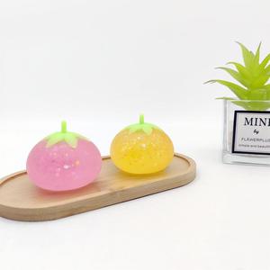 Jincan Hot Sale TPR Soft <b>Glue</b> Gold Powder Squeeze Toys Decompress Maltose Tomato Pinch for Boys and Girls - Product Image 2