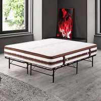 Lit pliant en métal peu encombrant avec matelas en mousse pour adultes en chambre à coucher