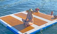 Plateforme de quai gonflable personnalisée avec impression bois, pour bateaux gonflables