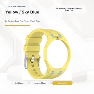 <span class=keywords><strong>Bracelet</strong></span> de montre de remplacement en silicone, <span class=keywords><strong>bracelet</strong></span> de sport pour <span class=keywords><strong>Swatch</strong></span> Royal POP, pour montre de poche Audemars Piguet AP 3H 12H - Product Image 2
