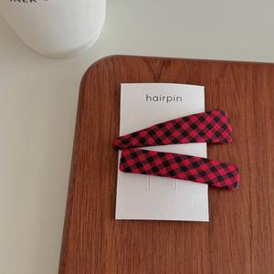 กิ๊บติดผมรูปสามเหลี่ยมลายตารางสีสันสดใสสไตล์เกาหลีสำหรับตกแต่งผมเด็กผู้หญิง - Product Image 5