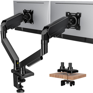 <b>Desk</b> 360 Degree <b>Rotating</b> Heavy Duty Gas Spring Dual Monitor Arm Holder - Product Image 1