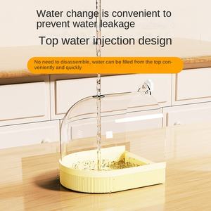 Xuanfeng Grand bassin <span class=keywords><strong>de</strong></span> <span class=keywords><strong>bain</strong></span> pour oiseaux en peau <span class=keywords><strong>de</strong></span> tigre Bouton en <span class=keywords><strong>plastique</strong></span> transparent pour la protection solaire Prévention des éclaboussures Évasion - Product Image 5