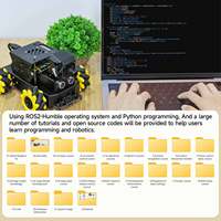 Raspbot V2 AI Vision Robot Car equipado con ruedas Mecanum AI modelo más grande 2DOF PTZ Python programación para Raspberry Pi 5