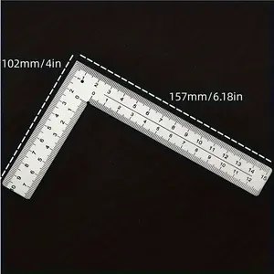 Easy-to-Read 90 Degrees L-Shaped Aluminum Alloy Square Ruler For Woodworking Wide Seat T-Shaped Design
