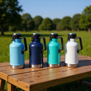 64oz BPA-Free Classic Easy-Pour Keeps Beer Cold <b>Coffee</b> Hot Leakproof Steel Lined Lid Handle Insulated Stainless Steel <b>Bottle</b> - Product Image 4