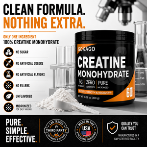 Créatine monohydrate micronisée en poudre, 100% pure, sans arôme, 5 g par portion, 60 portions, complément <span class=keywords><strong>pour</strong></span> la force et la récupération - Product Image 3