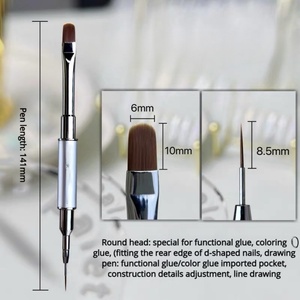 High Quality Metal Pen Holder Nail <b>Brush</b>, Double Headed Nail Art <b>Brush</b>, Professional Nail Factory Supplier - Product Image 4