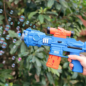 新型冲锋枪玩具二合一泡泡机自动泡泡枪，带投射灯和音乐 - Product Image 3