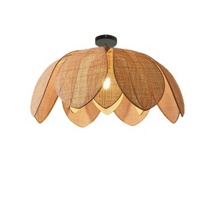 Lámpara Colgante de Ratán Wabi Sabi, Lámpara de Techo de Pétalos Tejida a Mano para Sala de Estar y Dormitorio - Product Image 5