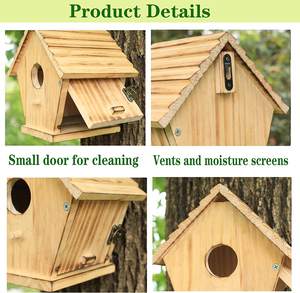 Houten Vogelnest Hangend Vogelhuisje Nestkast Voor Wilde Vogel Miniatuur Huis Houten Buiten Vogelhuis - Product Image 3