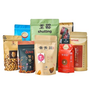 Bolsa de aluminio y mylar impresa personalizada de primera calidad con cierre hermético y base plana para envasar dulces, nueces, granos de café y alimentos. - Product Image 3