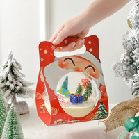 Boîte ronde en plastique transparente pour boulanger, boîte à gâteau, dessert, glace, coffret pour joyeux noël, vente en gros, 9 pièces