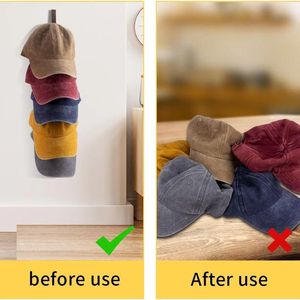 Wall Mounted <b>Wooden</b> Hat Rack With 5 <b>Hooks</b> For Baseball Cap Storage And Display On Wall Or Behind Door - Product Image 3