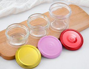 Lege Wijde Mond Vogelnestfles Honing Jam Pot Vis Knaag Gelei Kaviaar Verdeeld Glazen Fles Augurk Verzegelde Pot Met Tinnen Deksel - Product Image 5