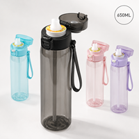 Bouteilles isothermes anti-fuite de 650 ml, gobelets personnalisés avec logo, bouteilles Tritan avec anneau aromatique, articles en gros avec dosettes