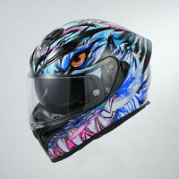 Casque de moto et de sport unisexe en ABS intégral avec visière miroir pour utilisation hors route (toutes saisons)
