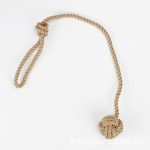 Collier en corde de chanvre durable pour chiens de taille moyenne à grande, jouet interactif pour animaux de compagnie, jouet à mâcher, diamètre extérieur 18 cm, 265 g, origine Zhejiang - Product Image 2