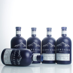 Botellas de Vidrio Redondas de 750 ml para Licor, Whisky, Vodka, Brandy y Otras Bebidas Espirituosas, Color <span class=keywords><strong>Azul</strong></span> Personalizado, con Tapón de Corcho - Product Image 5