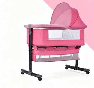 Cuna Portátil para Niños con Mosquitero y Cesta de Almacenamiento, Cunas Rodantes para Dormitorio o Cuarto de Bebés - Product Image 2