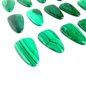 Đá Quý Hình Bầu Dục Malachite Trang Sức Tự Nhiên Đá Malachite Malachite 33*19.6*3.8Mm Làm Đồ Trang Sức