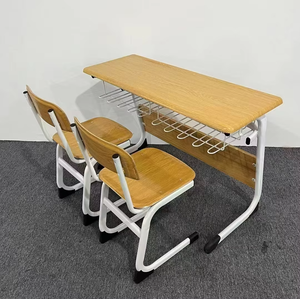 Muebles Escolares Estables, Juego de Sillas Escolares con Estructura Metálica Moderna y Duradera, Escritorios de Estudio para Estudiantes con Altura Ajustable - Product Image 5