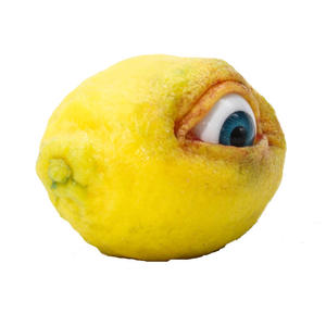 Fruta que se ve, novedad de 2022, resina realista, fruta extraño, limón, adorno de manzana con ojo - Product Image 2