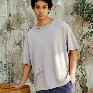 Nouveauté Hong Guan : T-shirts Streetwear 100% Coton Coupe Boxy Courte pour Hommes, Personnalisables avec Impression Graphique, Col Rond, Manches Courtes - Product Image 1