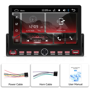 Reproductor MP5 para Auto Podofo de 7 Pulgadas 1 Din HD con Teclas de Piano, USB/Tipo-C/BT, Autoradio Universal, Compatible con Carplay/Android Auto/YouTube Inalámbrico - Product Image 6