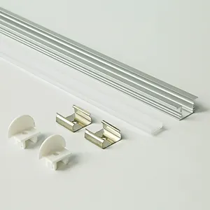 Perfil LED de aluminio extruido, serie personalizada, para empotrar, perfil de tira de aluminio