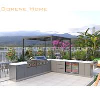 Cuisine extérieure Dorene 2024 Offre Spéciale avec évier et gril et tiroirs en acier inoxydable Gazebo pour usage domestique