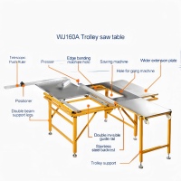 Meilleure vente Scie à table multifonctionnelle WJ160 avec chariot Scies à bois Machines à scier mobiles Bancs pour le travail du bois