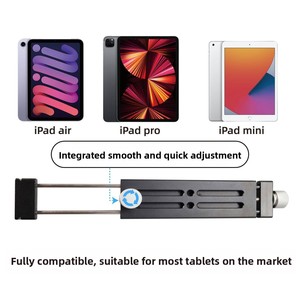 Support de tablette en aluminium, support de tablette réglable avec vis 1/4, pince en métal pour <span class=keywords><strong>iPad</strong></span> Pro, MatePad, moniteur de dessin - Product Image 5