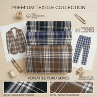 Série Plaid – Tissu 100 % Coton Teint en Fil à Motif Tartan 156 GSM pour Costumes Sur Mesure, Pantalons, Draps de Luxe et Articles de Maison