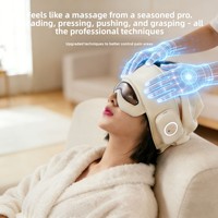 Casque de massage (intégré tête-œil) avec airbag, masseur pétrissant, compresse chaude temporelle pour les yeux, masseur multifonctionnel du cuir chevelu