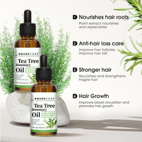 Huiles essentielles de ricin biologiques 100% naturelles, marque privée, pour hommes et femmes, sérum pour le soin du cuir chevelu, traitement capillaire, croissance des cheveux, huile d'arbre à thé, huile de romarin