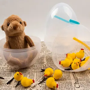 Happy Easter Decoration Custom Solid Plastic Big Easter Eggs Bucket Hunt Clear Large Empty Easter Egg Shell