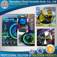 Expédition rapide, autocollant holographique de protection contre les UV, imperméable, dessin animé, film de protection laser pour téléphone portable, étiquettes de sécurité