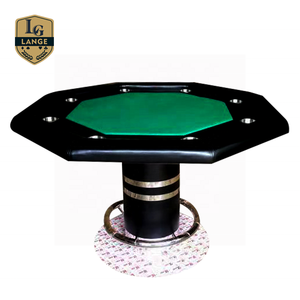 Table de Poker hexagonale en bois massif 1 pièce, Table de luxe à double usage, Blackjack - Product Image 3