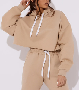 Sudadera felpa <span class=keywords><strong>Donna</strong></span> ชุดออกกำลังกายมีฮู้ดผ้าฟลีซสำหรับผู้หญิงชุดออกกำลังกายและวิ่งออกกำลังกายแบบนุ่ม2ชิ้น - Product Image 3