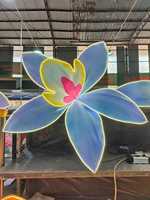 Paarse roze LED lotusbloem hangende decoratie gigantische papieren kunstbloem bruiloft evenement decoratie commerciële bloemendisplay