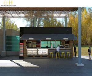 Boutique Kiosque à café Stone Look Comptoir <span class=keywords><strong>de</strong></span> café <span class=keywords><strong>de</strong></span> haute qualité Kiosque à café pour centre commercial à vendre - Product Image 3