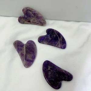 Rouleau de jade naturel violet <span class=keywords><strong>Jaderoller</strong></span>, pierre précieuse de cristal de jade, rouleau de massage facial Gua Sha avec boîte cadeau - Product Image 6