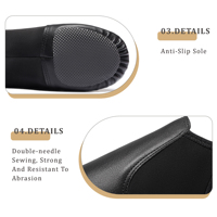 Chaussures de jazz Dynadans Professional unisexes en cuir véritable noir/marron, tailles US 4-13, souples, à enfiler, talon plat, doublure en coton, pour la danse